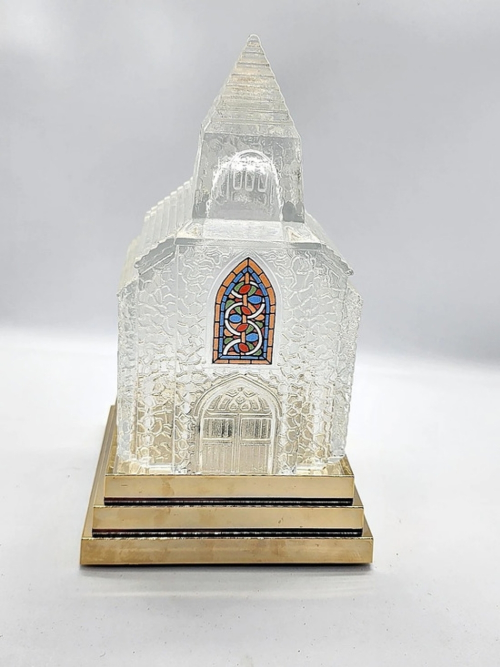 Vintage 1992 Avon Silent Night Crystal Light-Up Church with Original Box